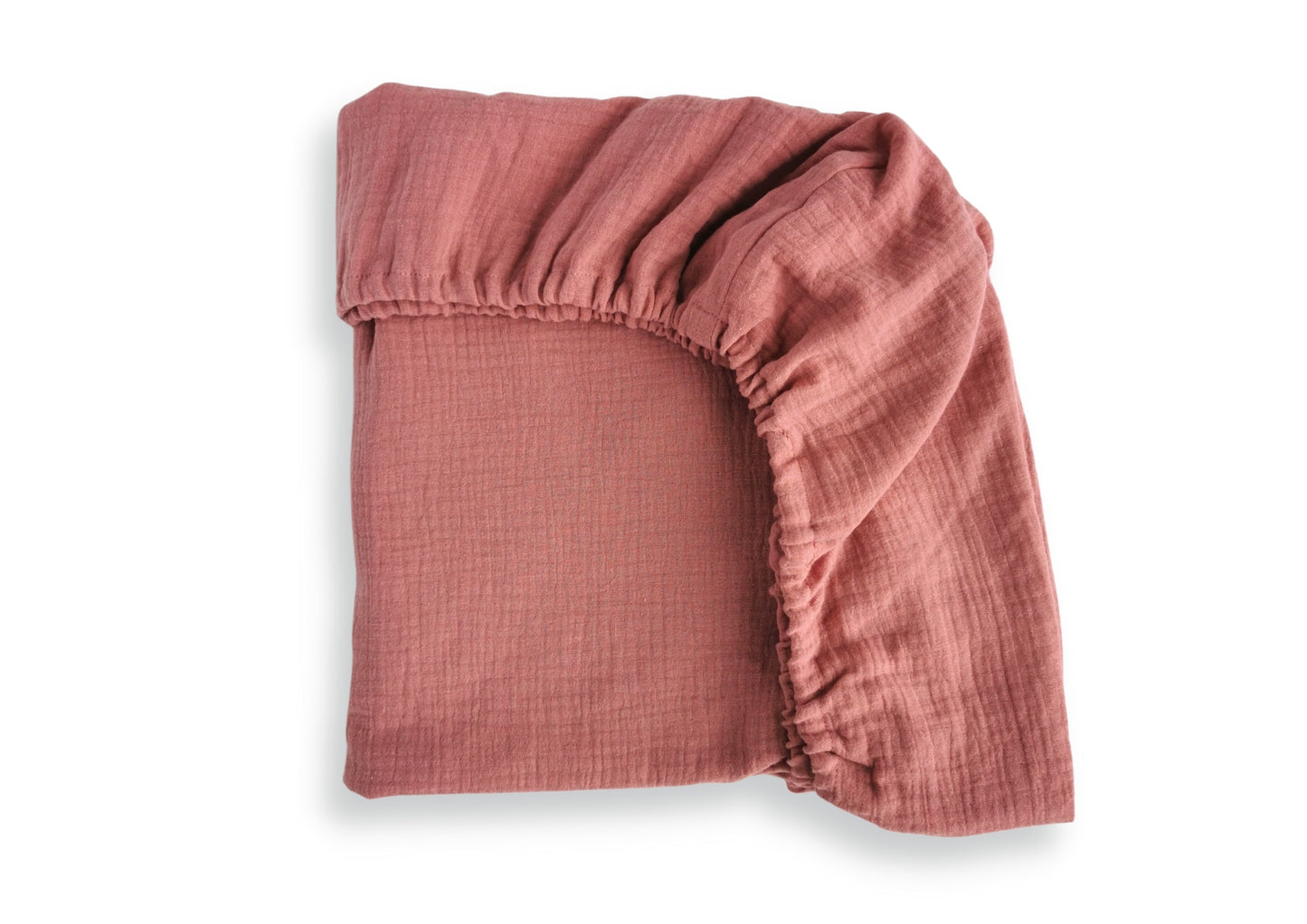 Muslīna bērnu gultas palags ar gumiju - vecrozā krāsā