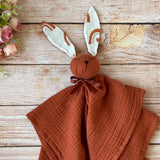 Double gauze Baby comforter Bunny in ginger brown