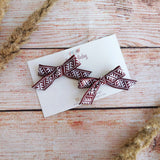 Latvian ethnic headband bow, clip or hair band set of 2
