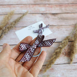 Latvian ethnic headband bow, clip or hair band set of 2