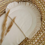 Baby muslin pillow with ruffles natural