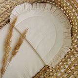 Baby muslin pillow with ruffles natural