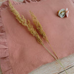 Muslin pillowcase with ruffles Old pink
