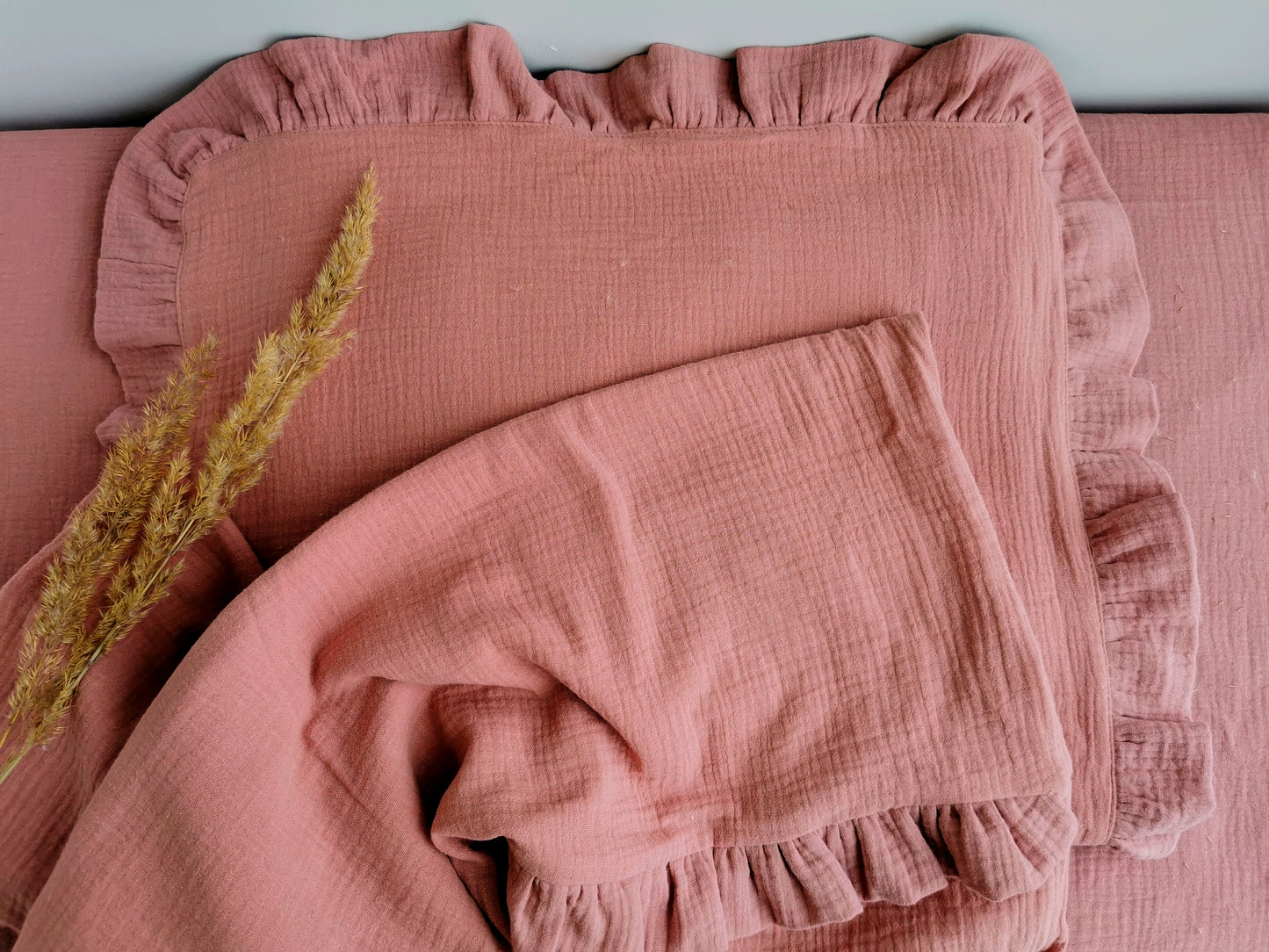 Extra Soft Muslin baby Pillow case - Old Pink