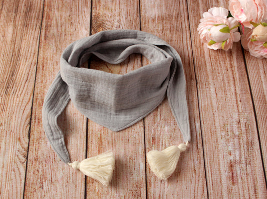 Muslin baby scarf Light Grey