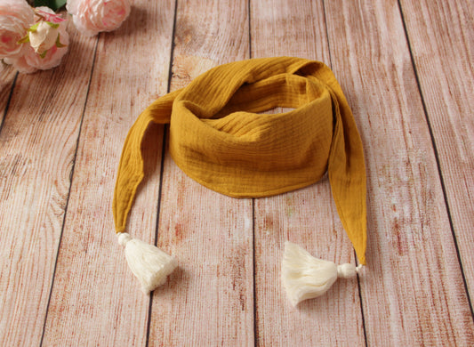 Muslin baby scarf Mustard Yellow