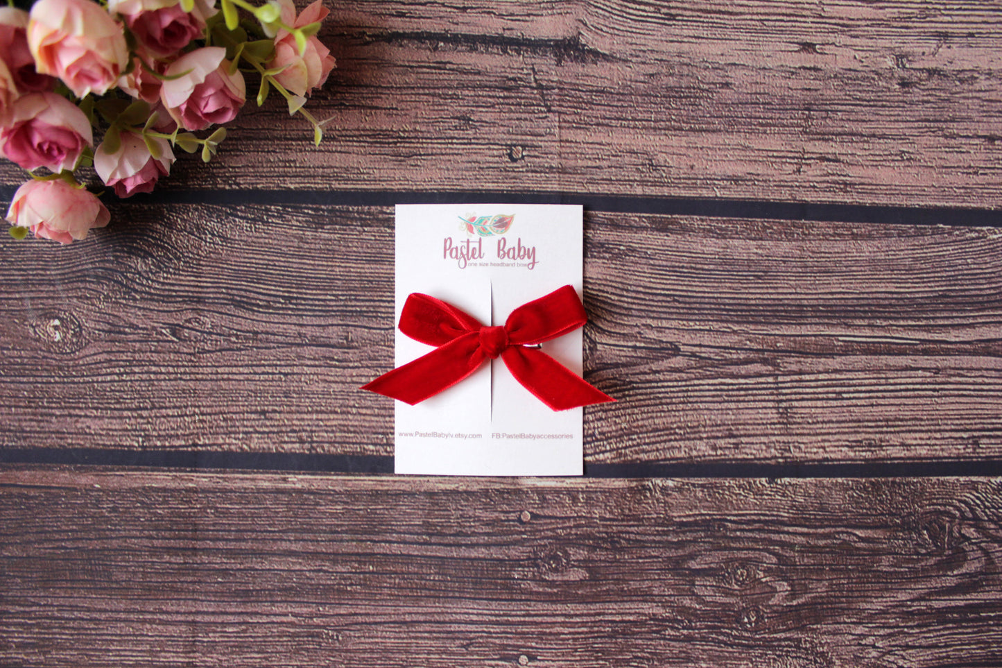 Glitter and red velvet Hair clip bows