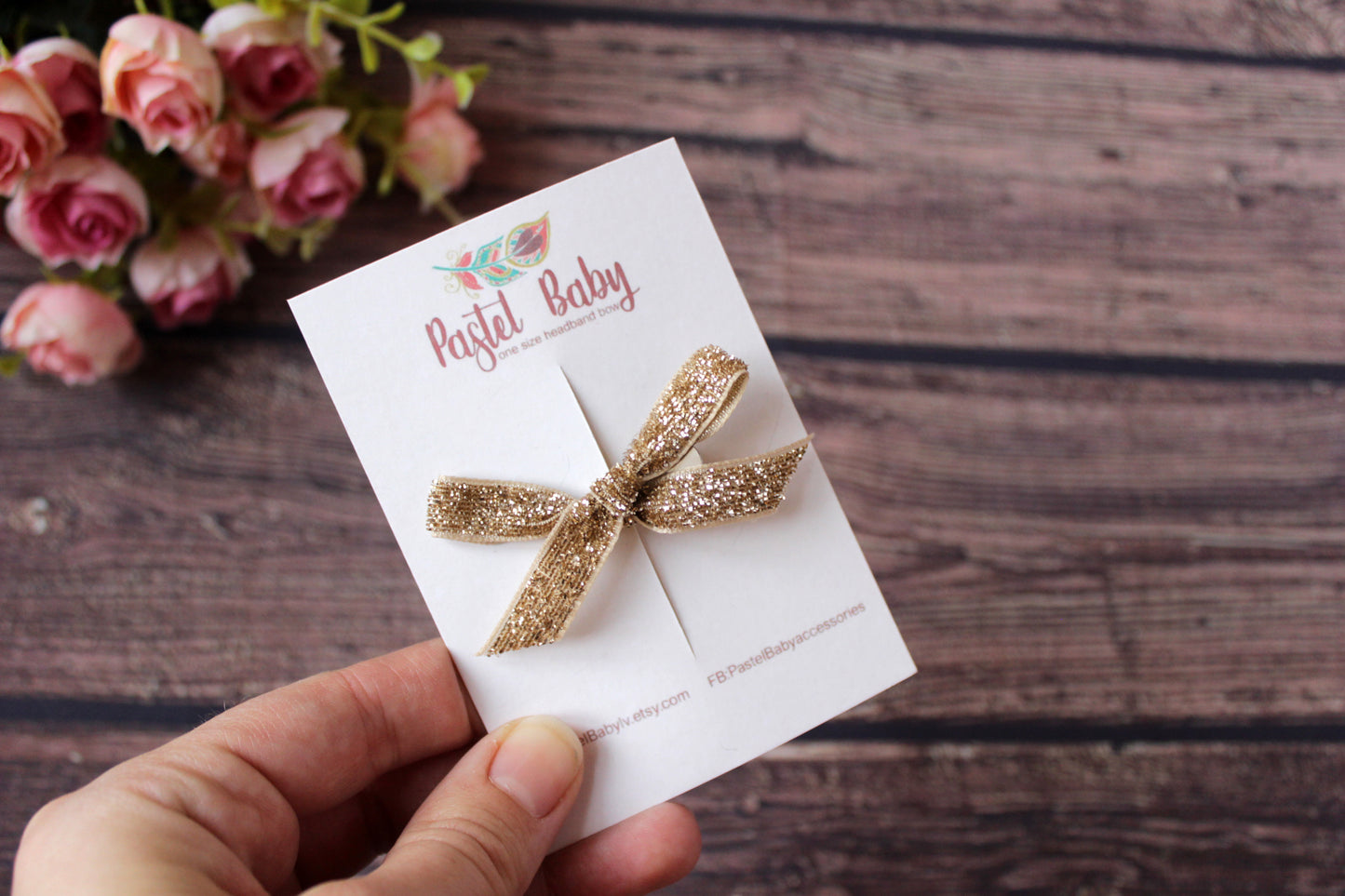 Glitter and red velvet Hair clip bows