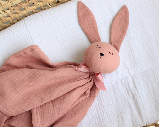 Double gauze Baby comforter Bunny in old pink