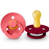 2 PACK Original BIBS pacifier SIZE 1, 0-6  months, CORAL/RUBY