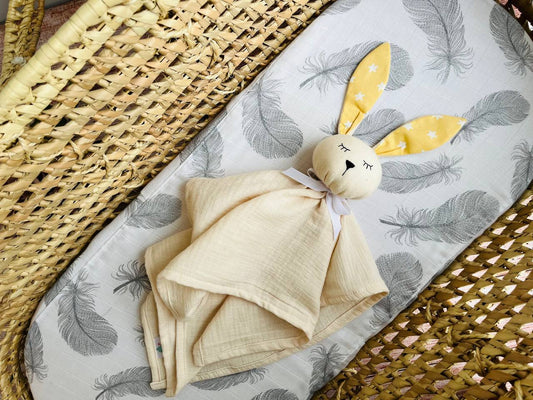 Double gauze Baby comforter Bunny in Cream with star ears