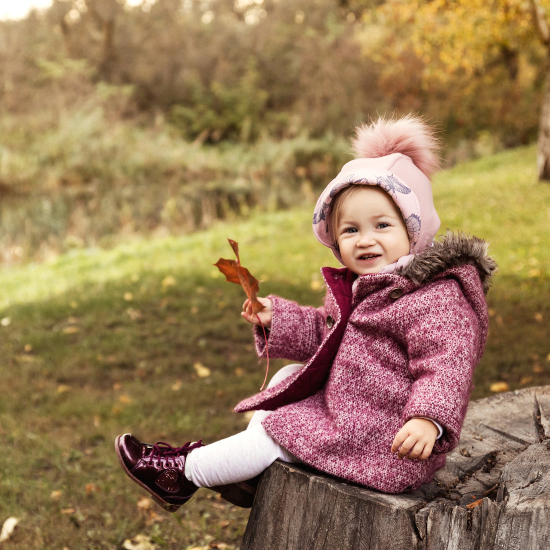 Brim Wool Baby bonnet Quartz Pink